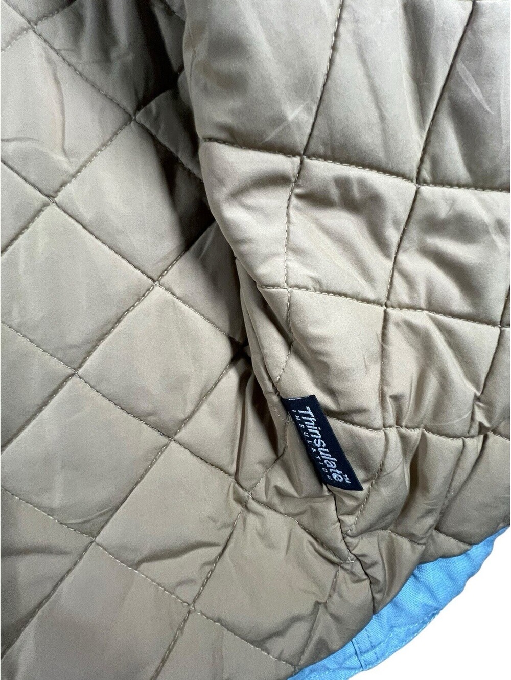 L.L.Bean Women’s XL Barn Coat Blue Thinsulate Corduroy Collar Chore Jacket - Picture 7 of 7